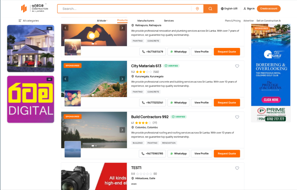 Search Result Left Side Ads Mockup