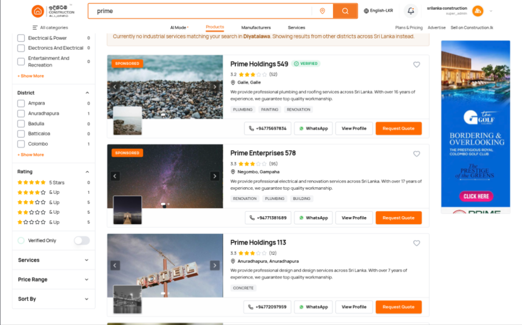 Search Result Sidebar Ads Mockup