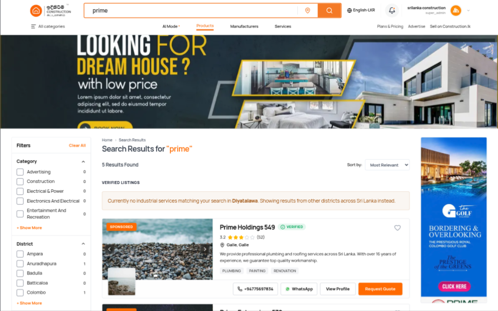 Search Result Top Slider Mockup